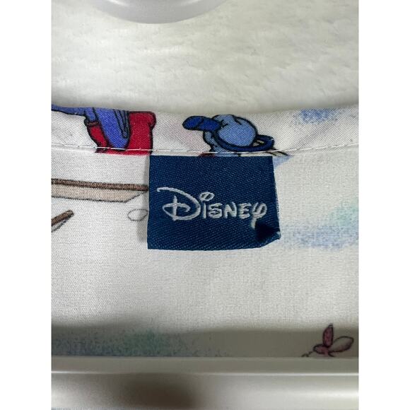 Disney Christmas Mickey Minnie Pluto Goofy Medical Scrub Top Unisex L/XL - Picture 4 of 6